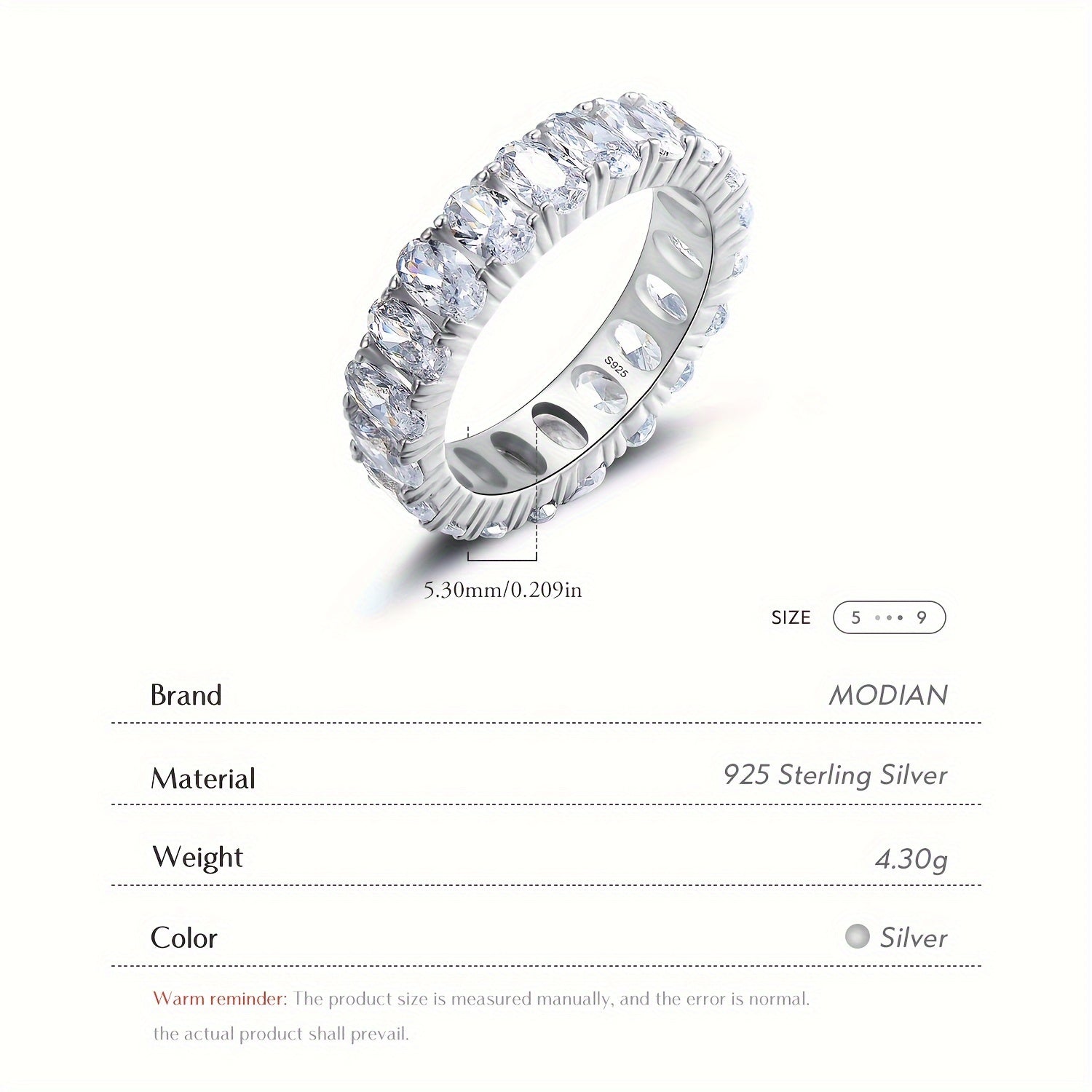 Потрясающее обручальное кольцо MODIAN из серебра 925 пробы с овальным синтетическим цирконием, с 4-лапковым креплением, вечная роскошная свадебная ювелирная изделие, идеальный подарок на день Марди Гра, универсальное украшение для любого сезона.