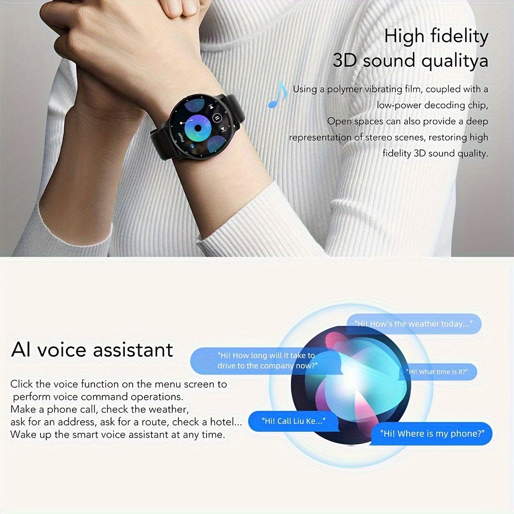 Smart Watch with Call Function Wireless 5.2 TFT Display Silicone Strap Multi-Sport Weather Forecast