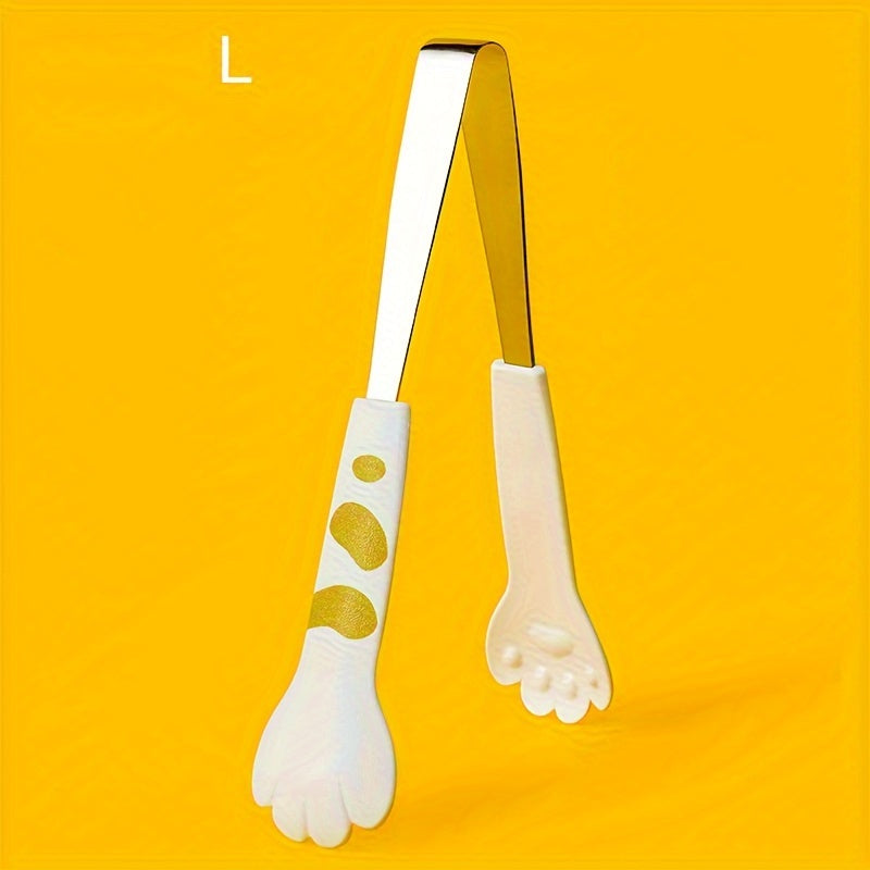 Stainless Steel Cat Paw Shaped Kitchen Tongs for Cooking and Serving