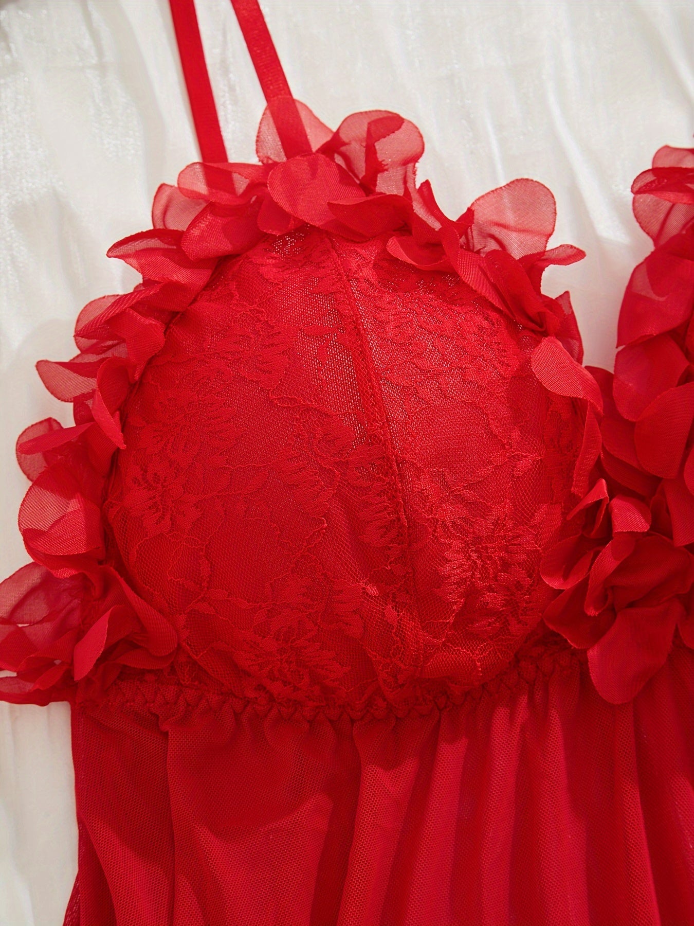 Women's Lace Mesh Floral Pattern Large Size Sexy Lingerie