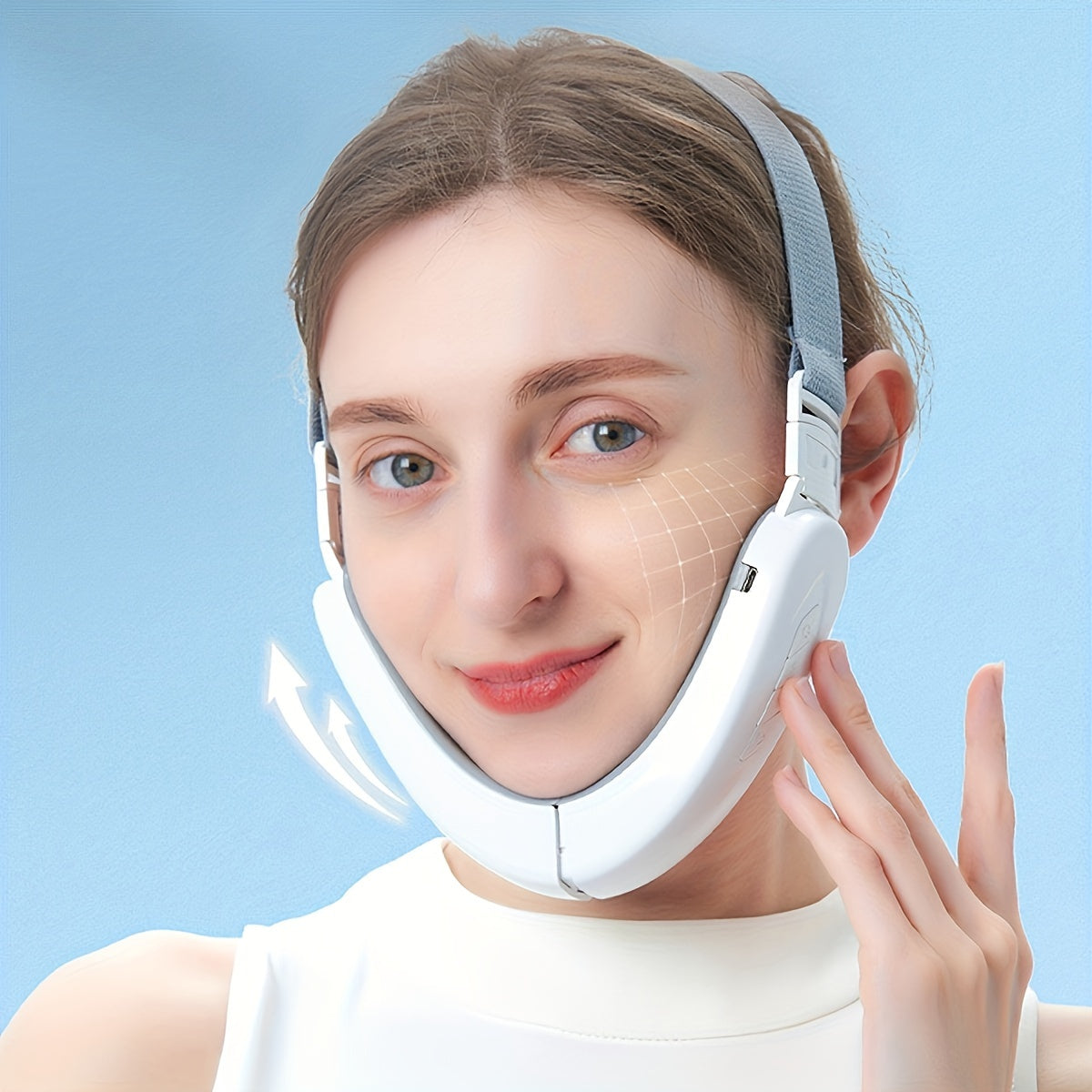 Rechargeable Facial Massager Belt with USB Charging and Gentle Vibrations for Men and Women