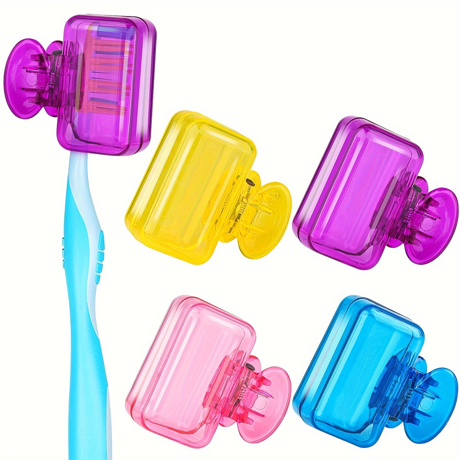 4 Pack Portable Toothbrush Head Cover Case Storage Box Toothbrush Protector Blue