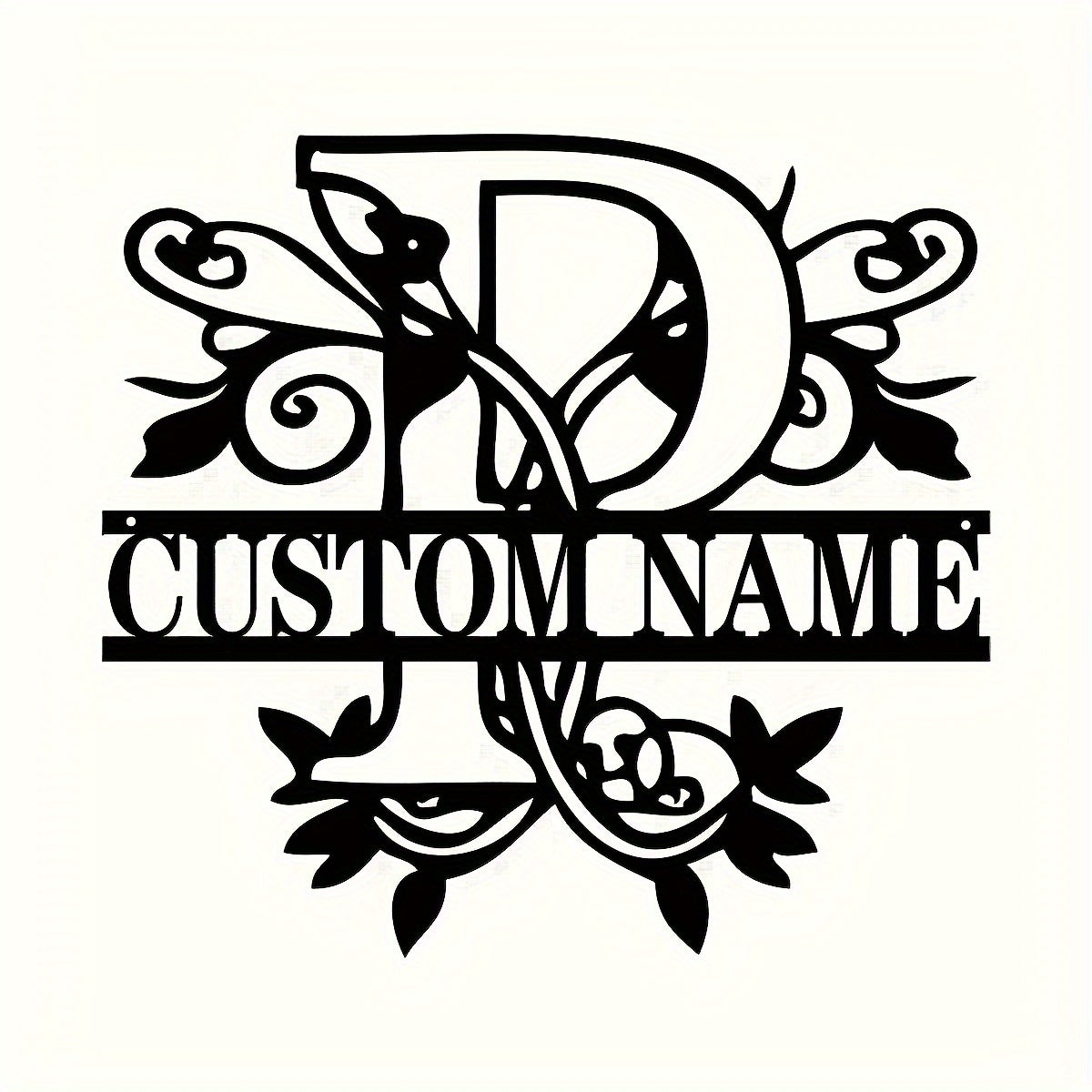 Shaxsiylashtirilgan Metall Devor San'ati - Bo'lingan Lala Monogram Dizayni - Moslashtiriladigan Temir Oila Ismi Belgisi, Uyga Ko'chish, Rojdestvo, Thanksgiving, Bitiruv va 4-Iyul Sovg'alari uchun Mukammal