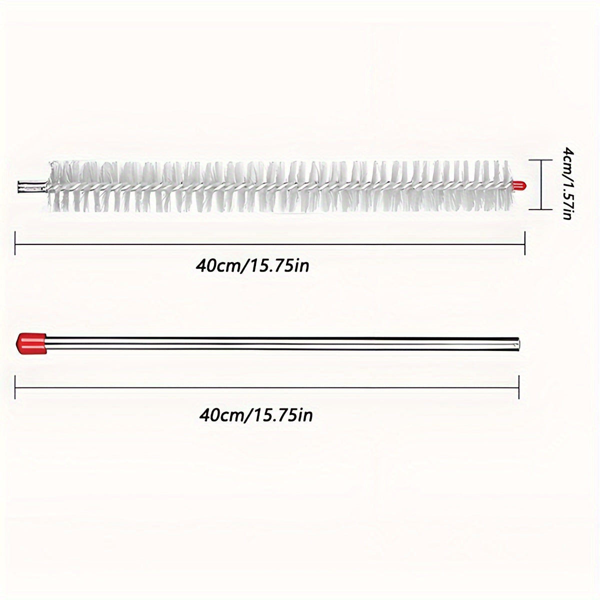 Cepillo de limpieza flexible de acero inoxidable 1/2 piezas con mango largo para lavadora, radiador de coche, tubo de drenaje