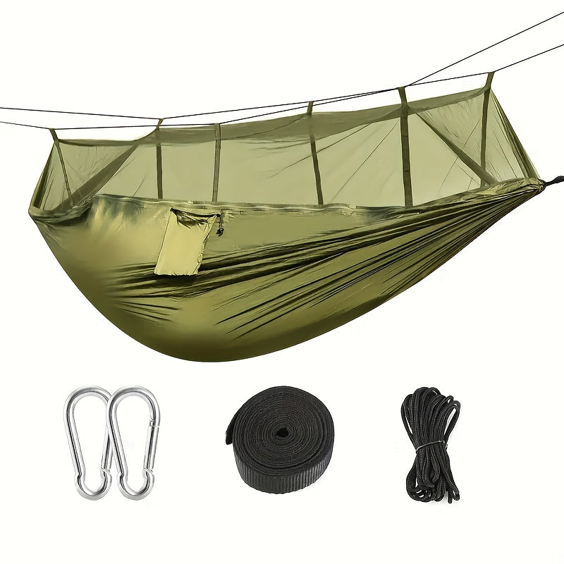 2-Person Camping Hammock with Mosquito Net Durable Nylon 272KG Capacity Outdoor Swing Rope