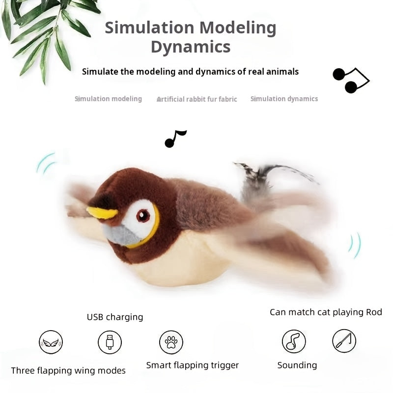 Interactive Electric Cat Toy with Bird Sounds and Movements for All Breeds