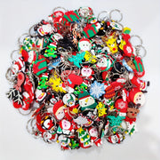 Set of 30 Cartoon Christmas Keychains PVC Material Assorted Styles for Party Favors and Gifts