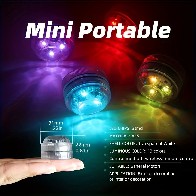 Luces ambientales LED RGB inalámbricas para el interior del coche con control remoto