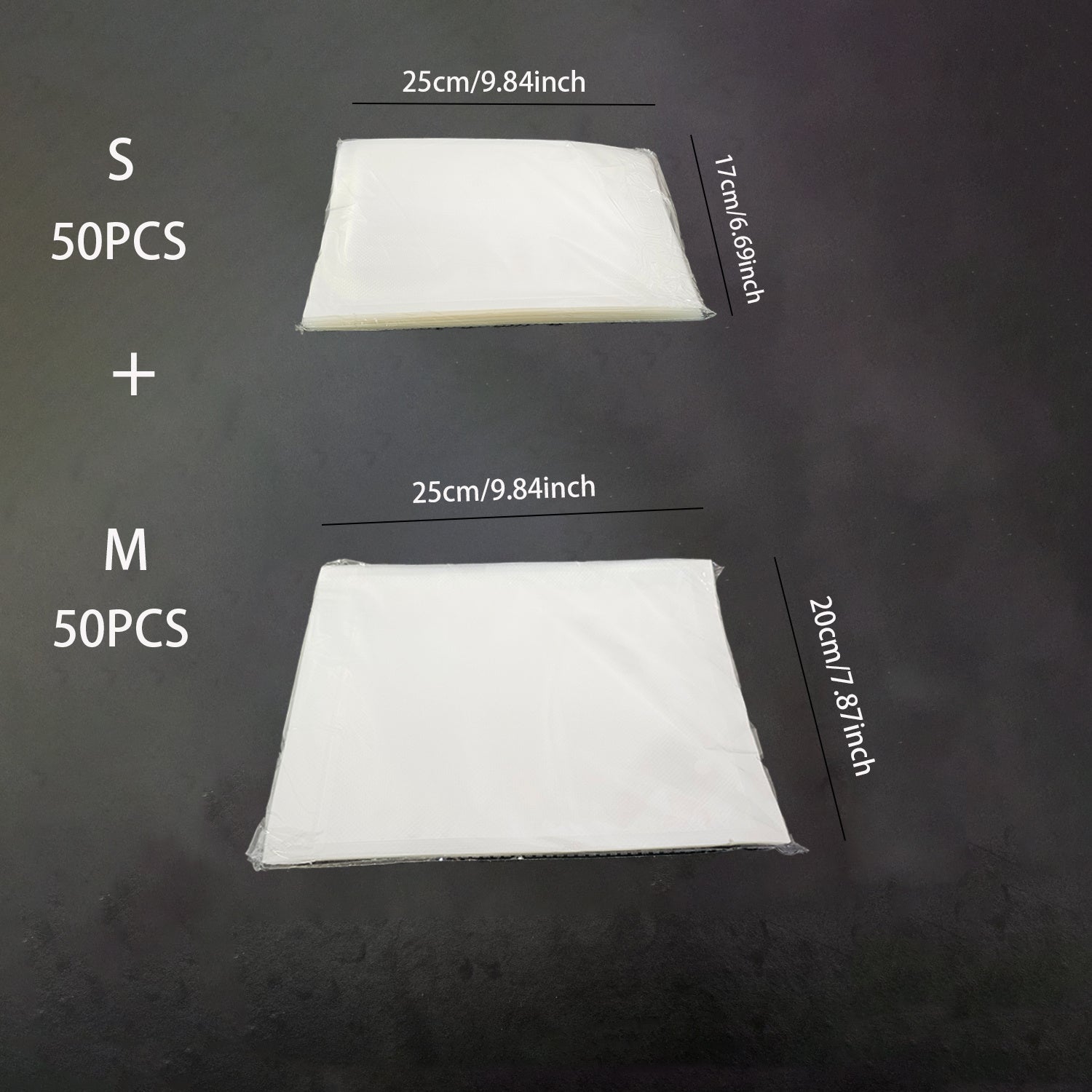 100pcs Vacuum Sealing Bags Set in 3 Sizes for Food Preservation