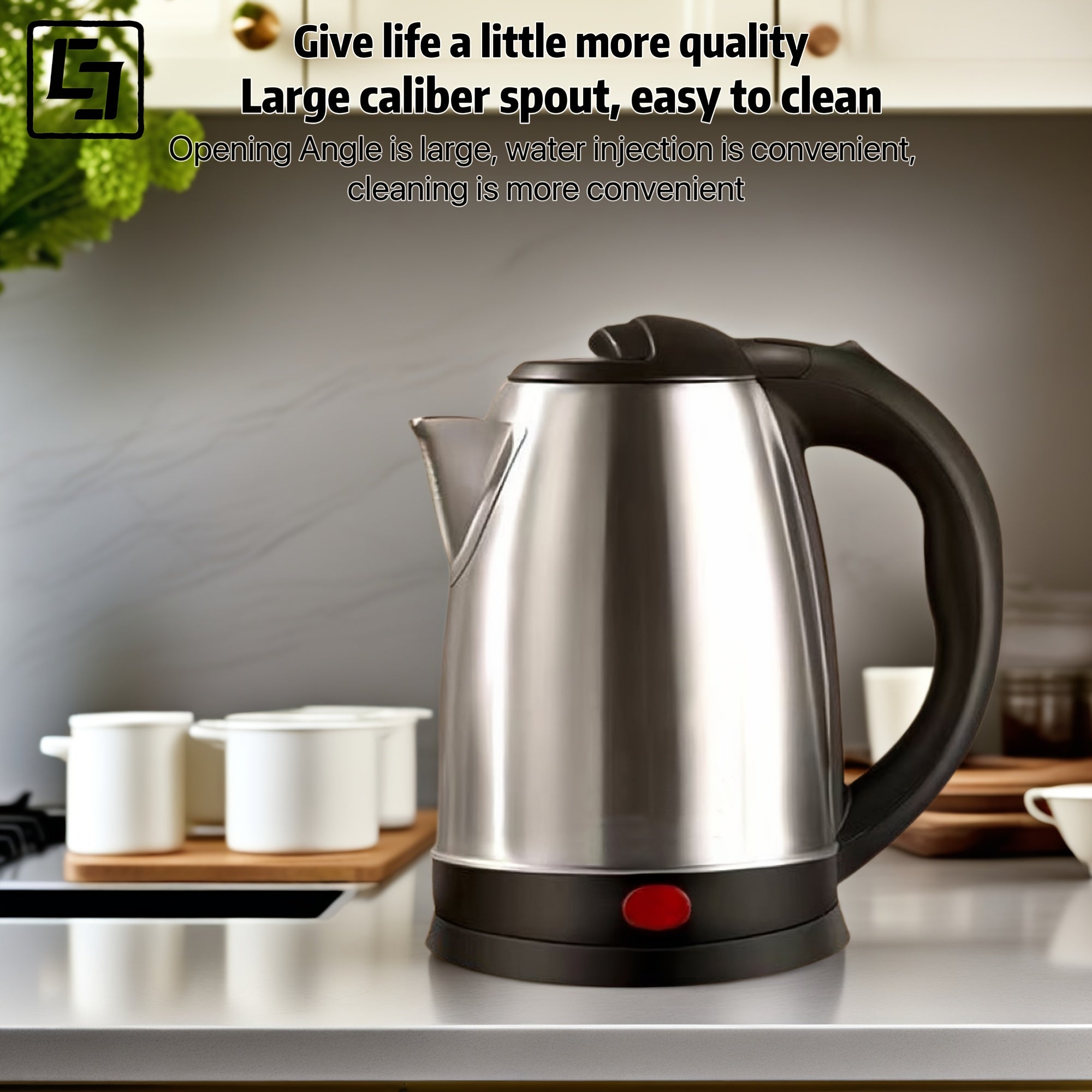 Stainless Steel Electric Kettle 1.8L Frosted Finish Tez qaynash Avtomatik o‘chirish