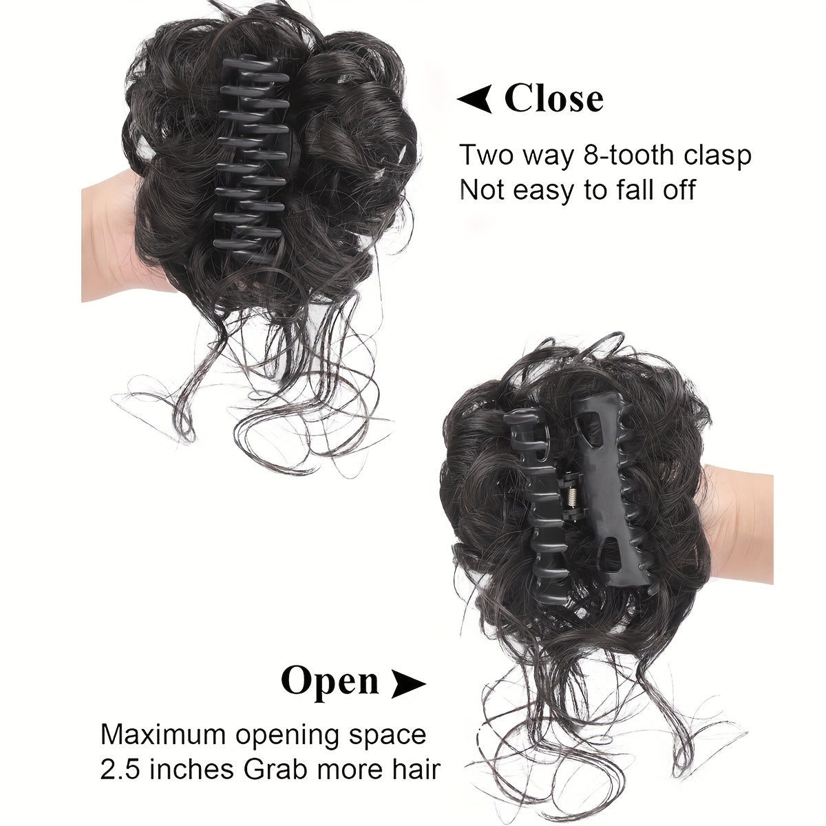 Women's Messy Curly Claw Clip Hair Bun Synthetic Hairpiece for All Occasions