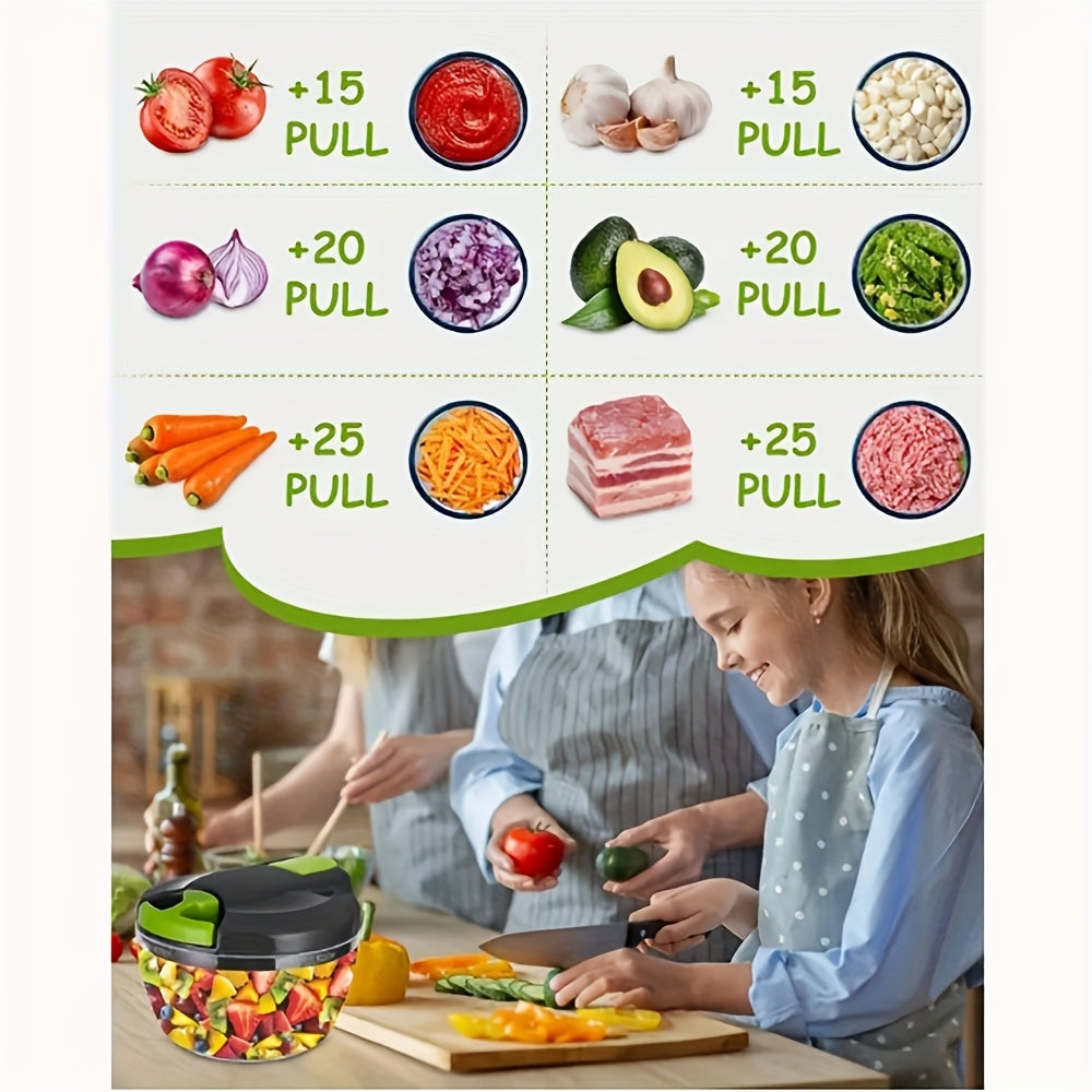 Manual Food Chopper and Meat Grinder Kitchen Gadget for Vegetables and Salads