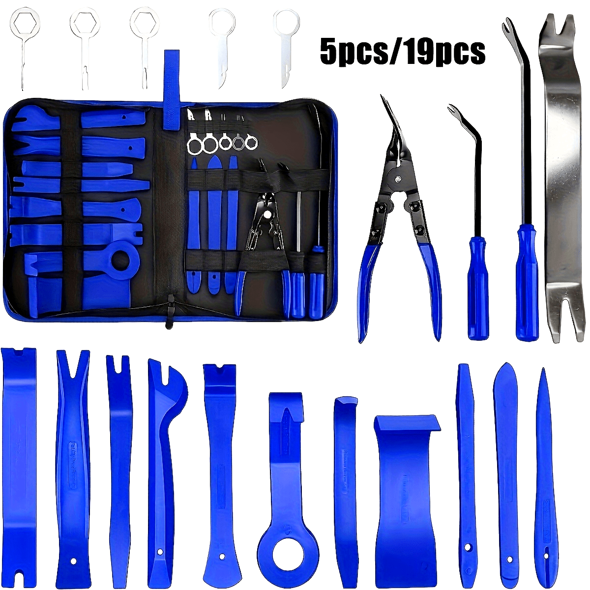 5Pcs Car Trim Removal Tool Set Nylon Upholstery Panel Remover Blue