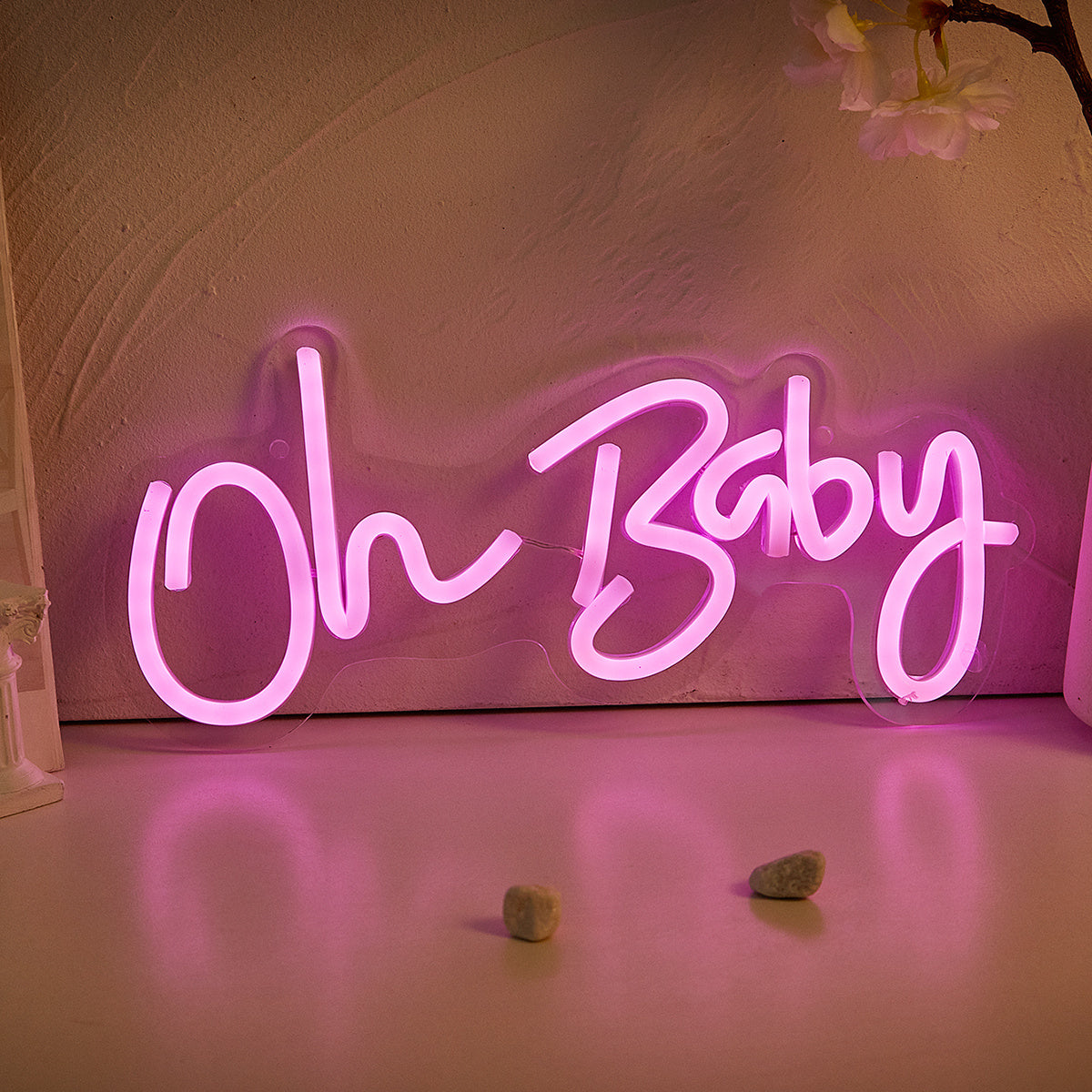 LED Neon Sign Oh Baby Wall Decor USB Powered Switch Control