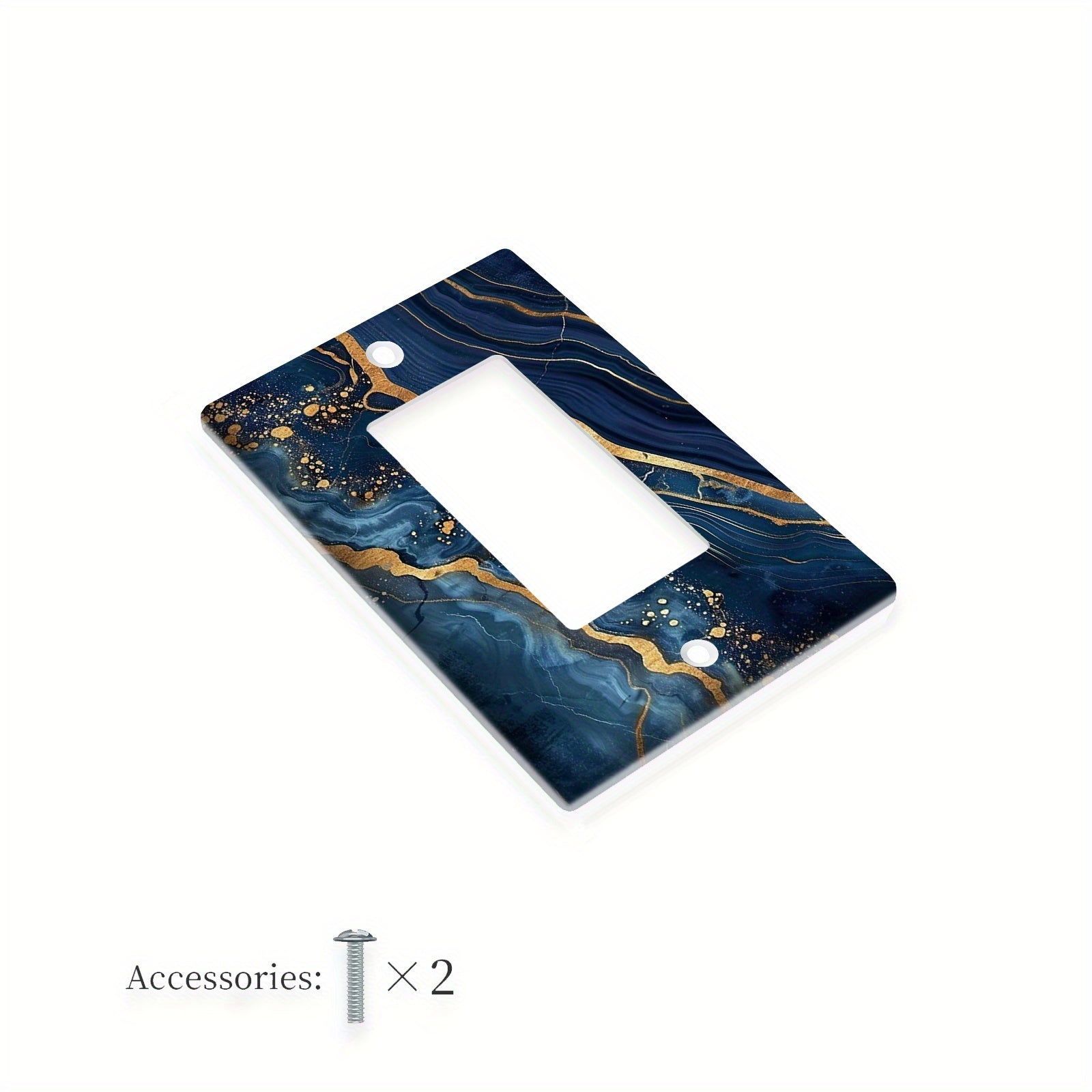 Blue Marbled Wall Plate for Bedroom and Kitchen 1 or 2 Gang