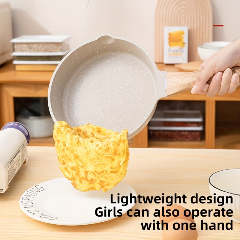 White Maifan Stone Frying Pan Non-Stick Flat Cookware for Eggs Pancakes Steaks