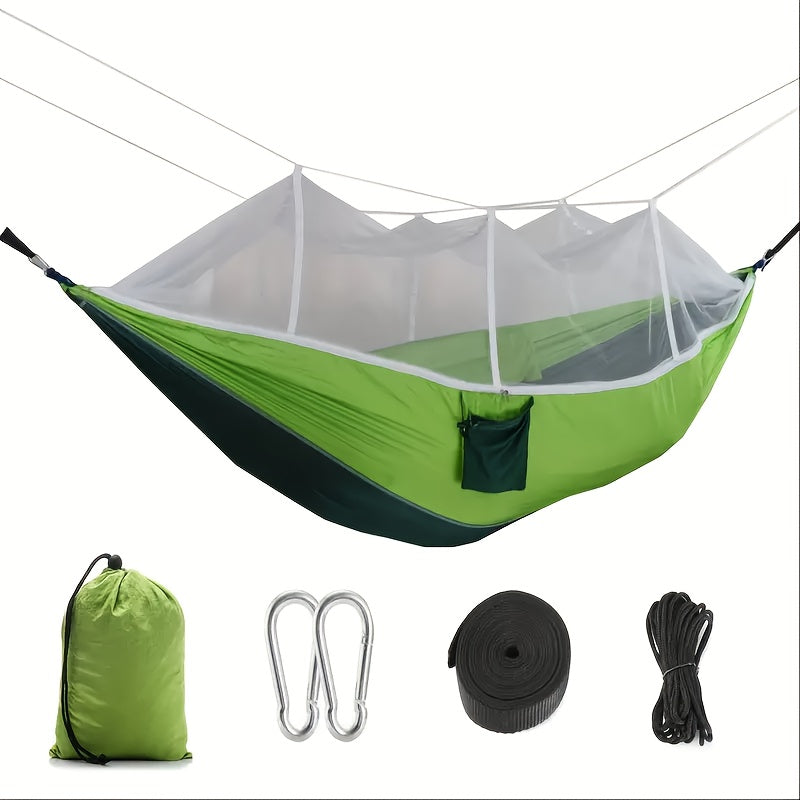 2-Person Camping Hammock with Mosquito Net Durable Nylon 272KG Capacity Outdoor Swing Rope