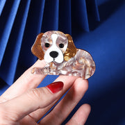 Cute Acrylic Dog Brooches with Non-Slip Pin for Clothing Accessories