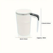Smart Coffee Mug with Temperature Display and Self-Stirring Insulated Stainless Steel USB Rechargeable