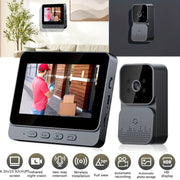 Wireless Video Doorbell with HD Screen Night Vision Two-Way Intercom Rechargeable Battery Easy Installation