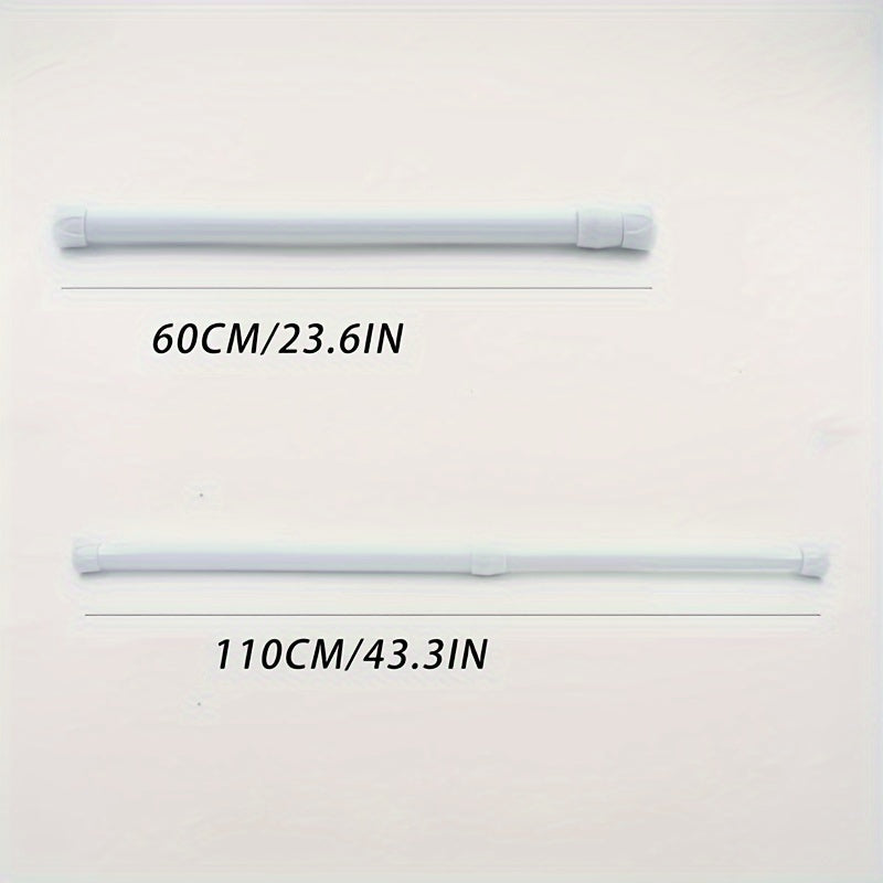 Adjustable Steel Curtain Rod for Shower Window Closet Towel Rack Extendable No-Drill Installation