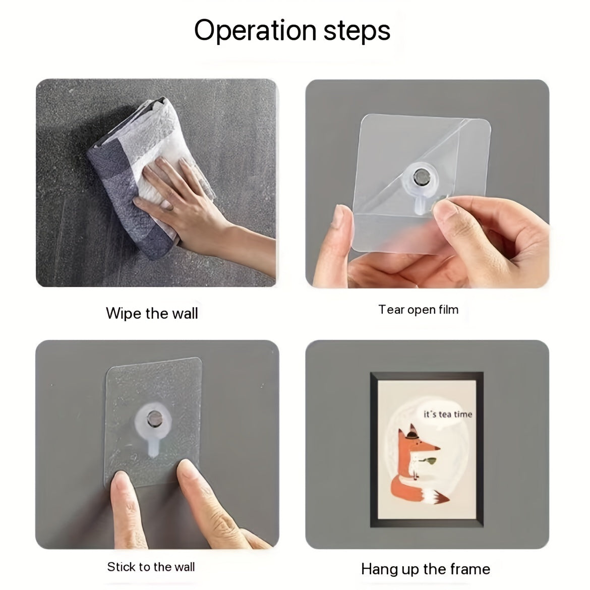 10 шт. Прочные самоклеящиеся крючки для стен для легкого подвешивания картин - моющиеся, многоразовые, без пробивания - идеально подходят для домашнего декора и организации