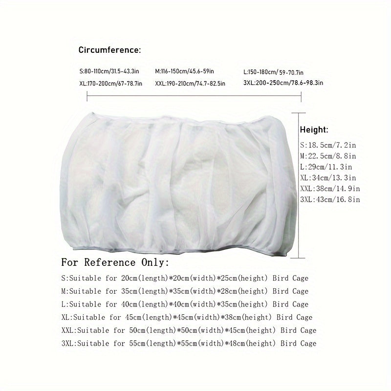 Cubierta de malla para jaula de aves mantiene a los loros limpios y ordenados fibra de poliéster