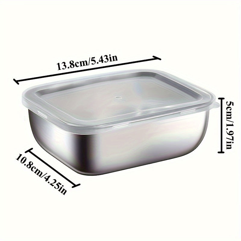 Set of 4 Stainless Steel Food Storage Containers with Lids for Meal Prep and Lunch