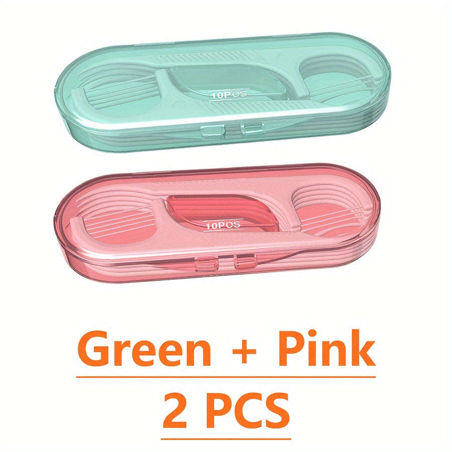 Double-Headed Dental Flosses with Toothpick Tips Pack of 10 Pink or White