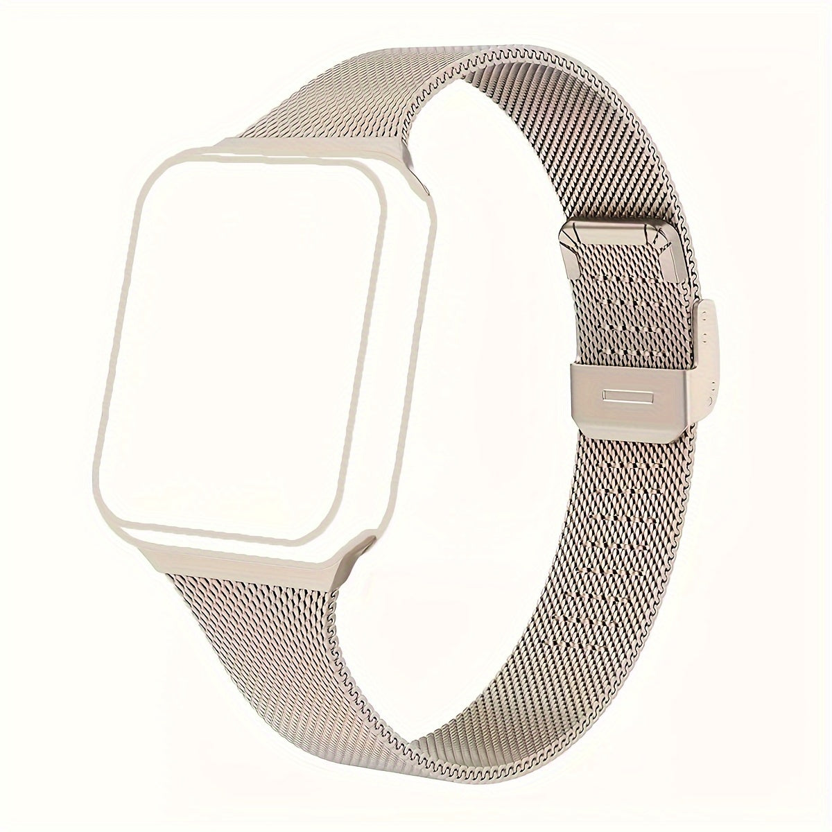 Smartwatch Band Stainless Steel Mesh Slim Milanese Strap with Detachable Buckle Gold
