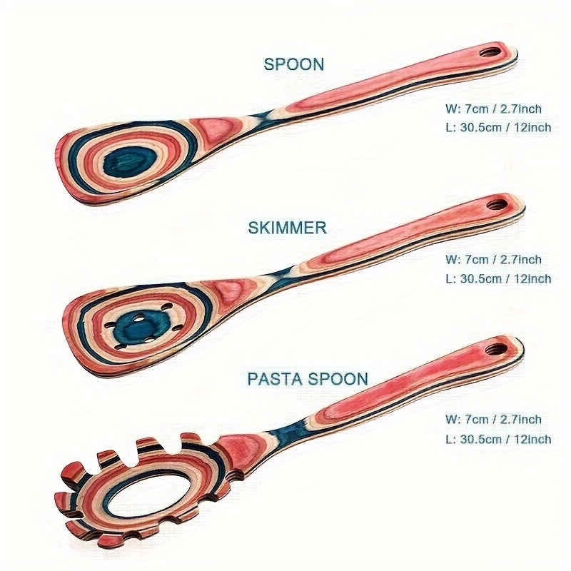 Wooden Kitchen Utensil Set 7-Piece Heat-Resistant Non-Stick Cooking Tools