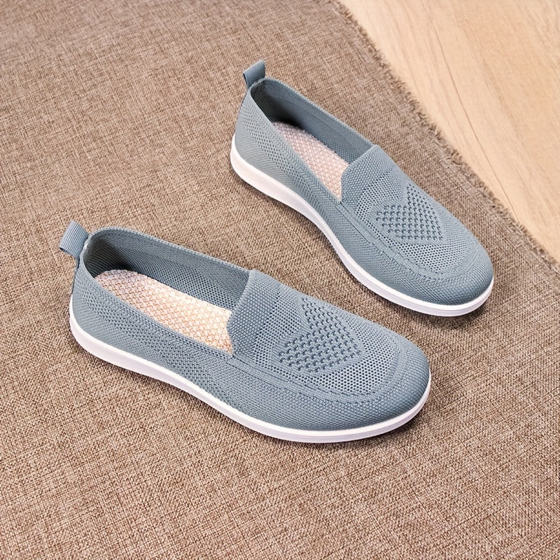 Women's Slip-On Flats Fabric Upper Flax Insole Casual All-Season