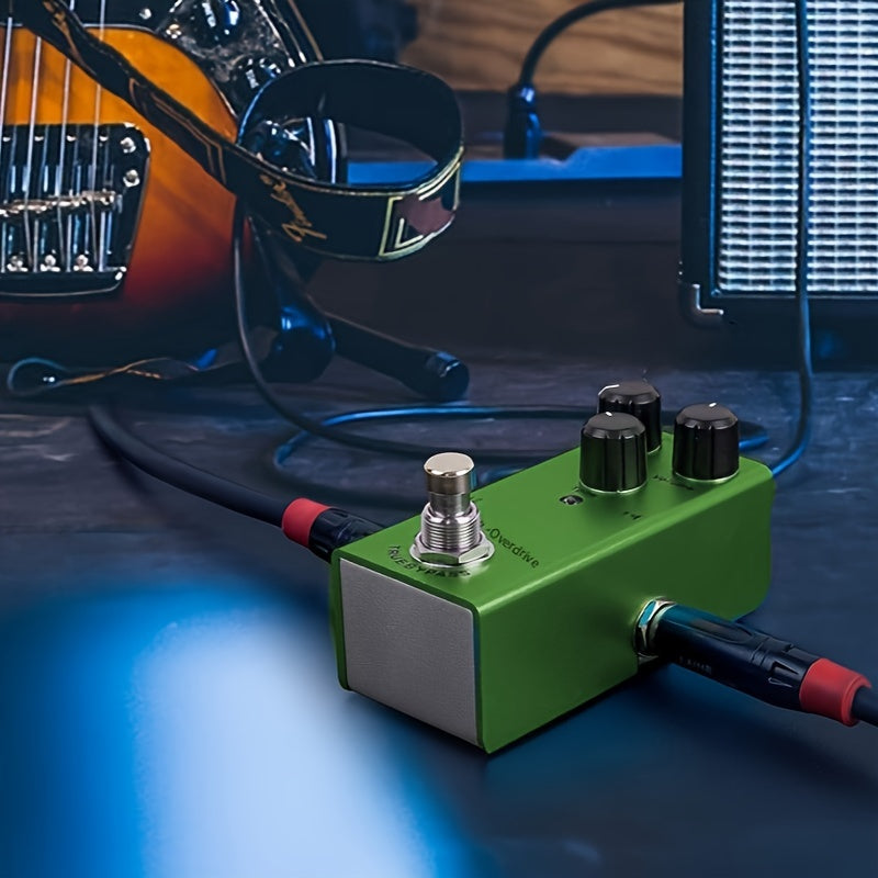 Vintage Green Aluminum Alloy Overdrive Guitar Effects Pedal with True Bypass