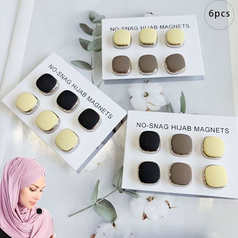 Square Resin Magnetic Buttons Set of 6 for Scarves and Shawls Middle Eastern Style