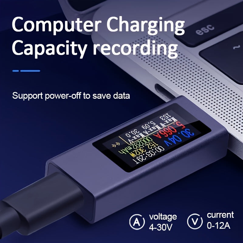 Digital Multimeter USB Powered 4-30V 0-12A Metal Shockproof