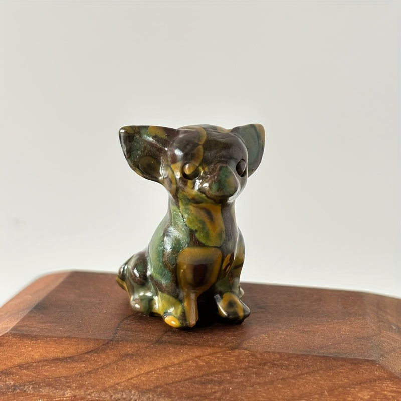 Crystal Chihuahua Dog Carving Natural Crystal Home Decor Office Decor Gift
