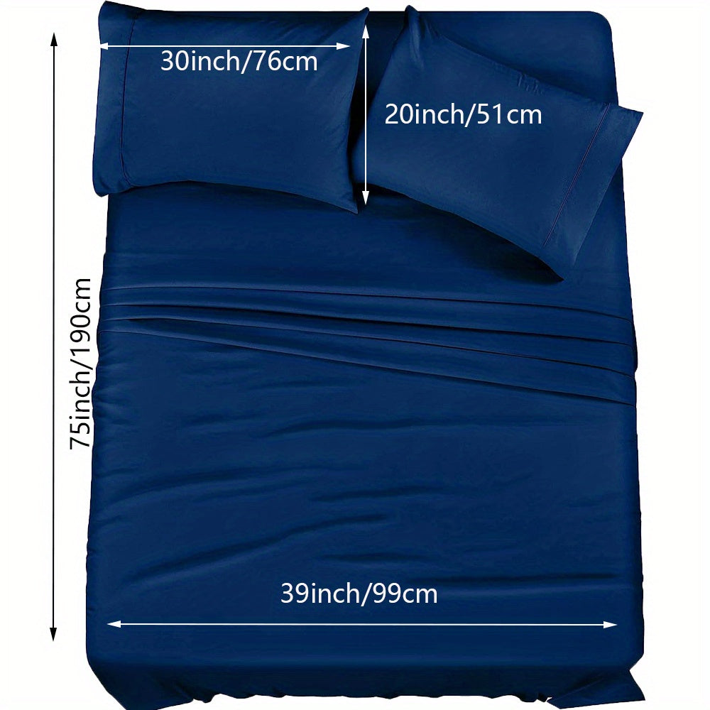 Luxury Fitted Sheet Set with Wrinkle and Stain Resistant Deep Pocket Bedding for Bedroom or Hotel