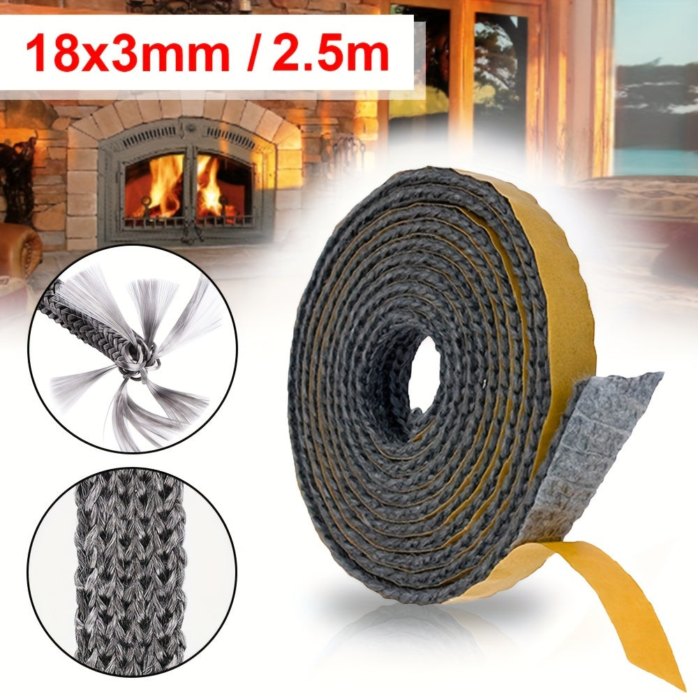 High-Temperature Fiberglass Stove Gasket Rope 2.5m Flame-Resistant Insulation