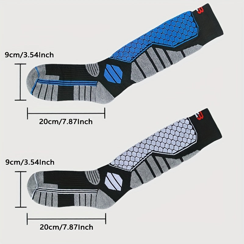 Men's Thickened Long Tube Motorcycle Socks Sports Sweat-Absorbent Warm