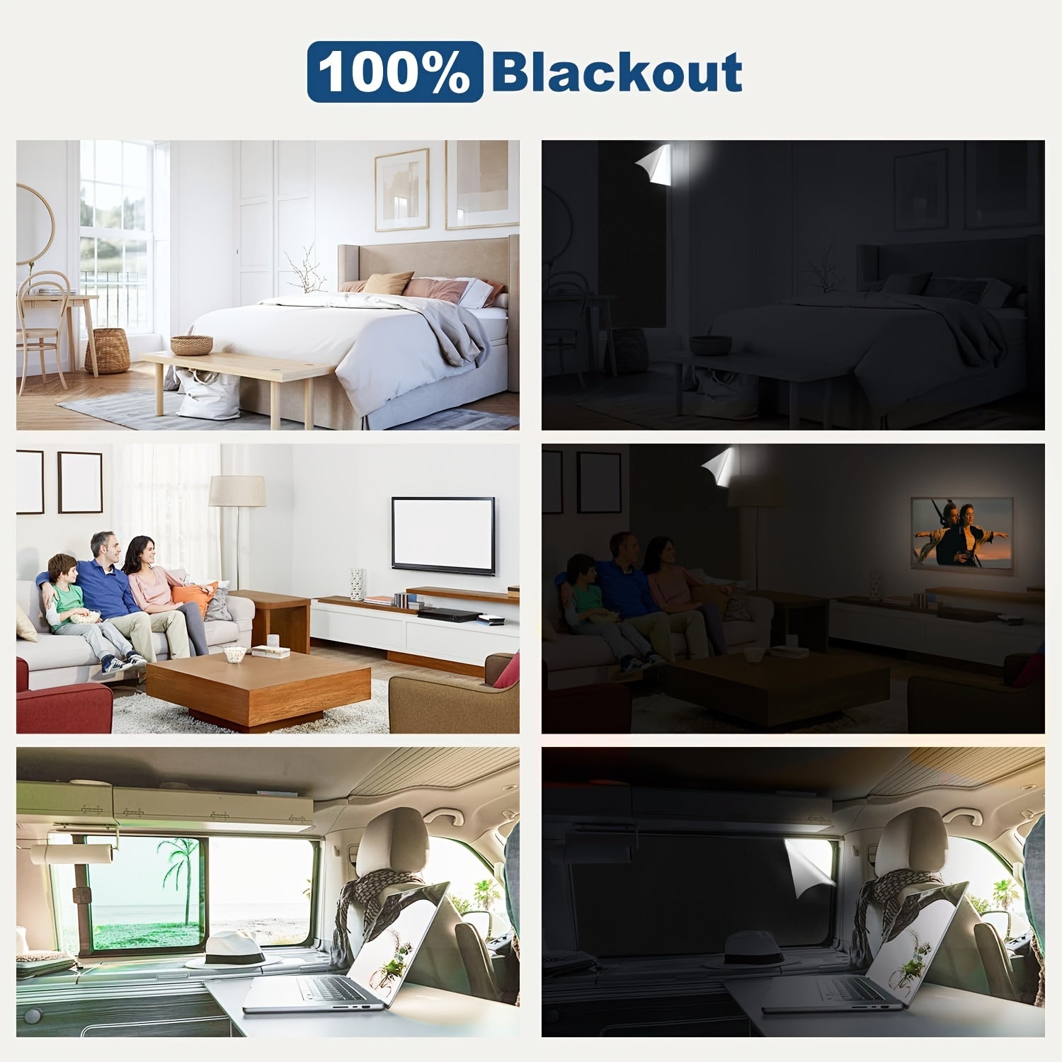 Blackout Curtains for Bedroom and Travel Portable No Drill Sun Protection
