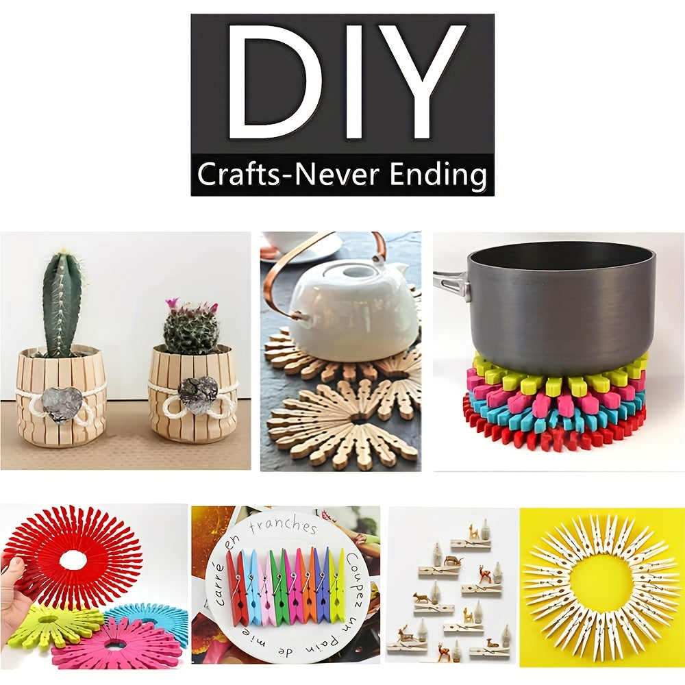 40 Pack Wooden Clothespins Natural Wood Craft Clips for Classroom Displays