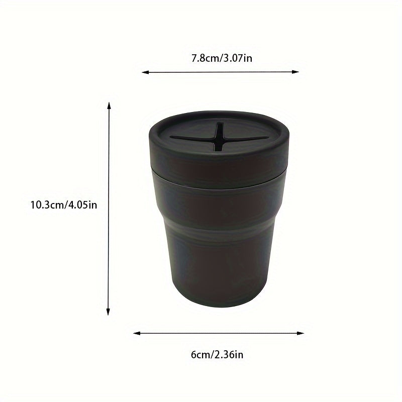 Universal Plastic Car Trash Can Circular Cross-Shaped with Lid and Pen Holder