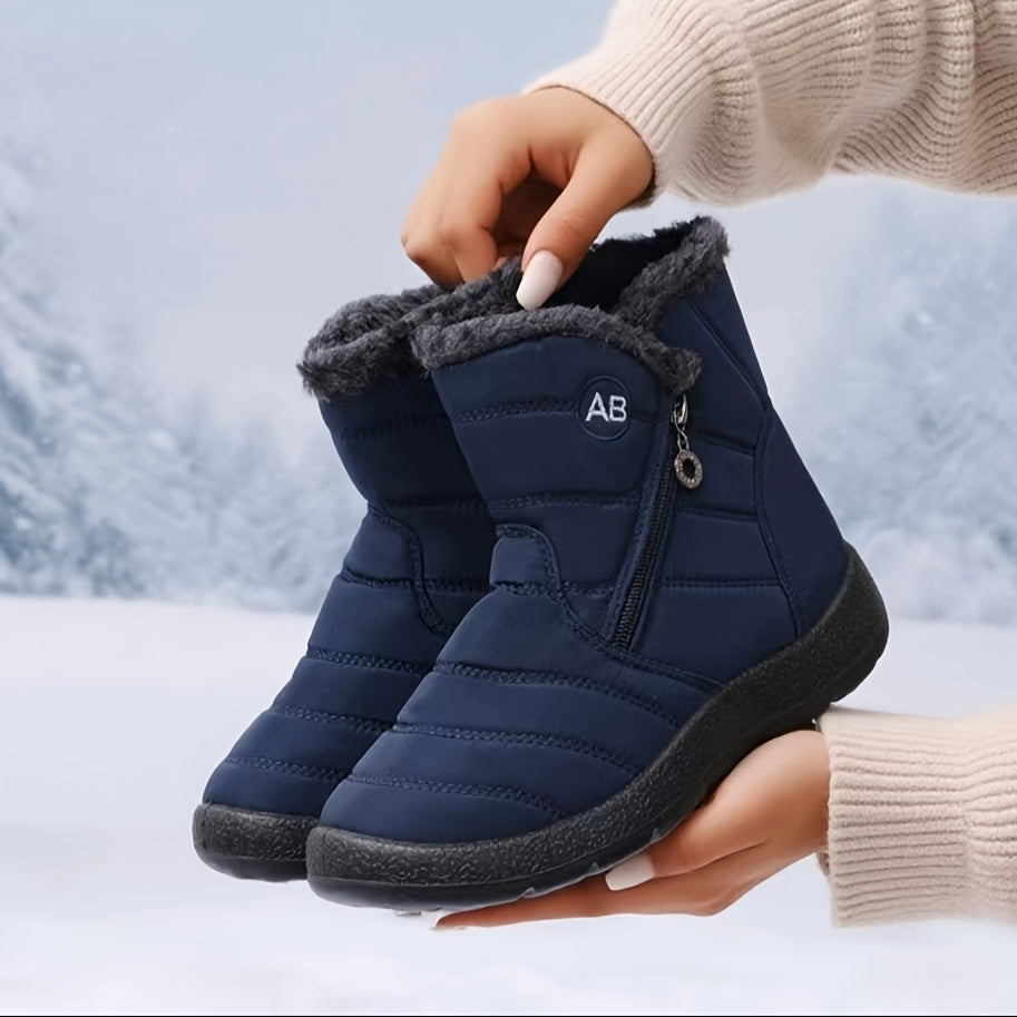 Women's Winter Thick Warm Fleece Short Boots Flat Large Sizes 36-44