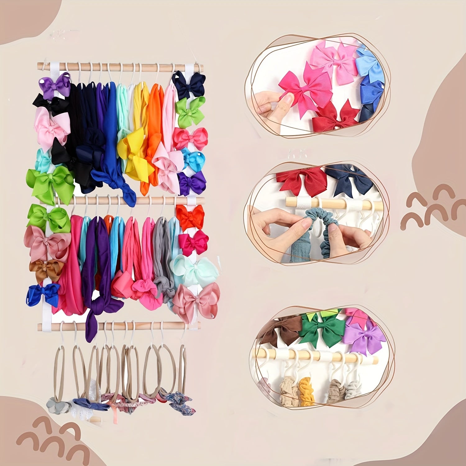 Organizador de pared para diademas, estante decorativo para colgar en la pared, almacenamiento para el hogar o regalo