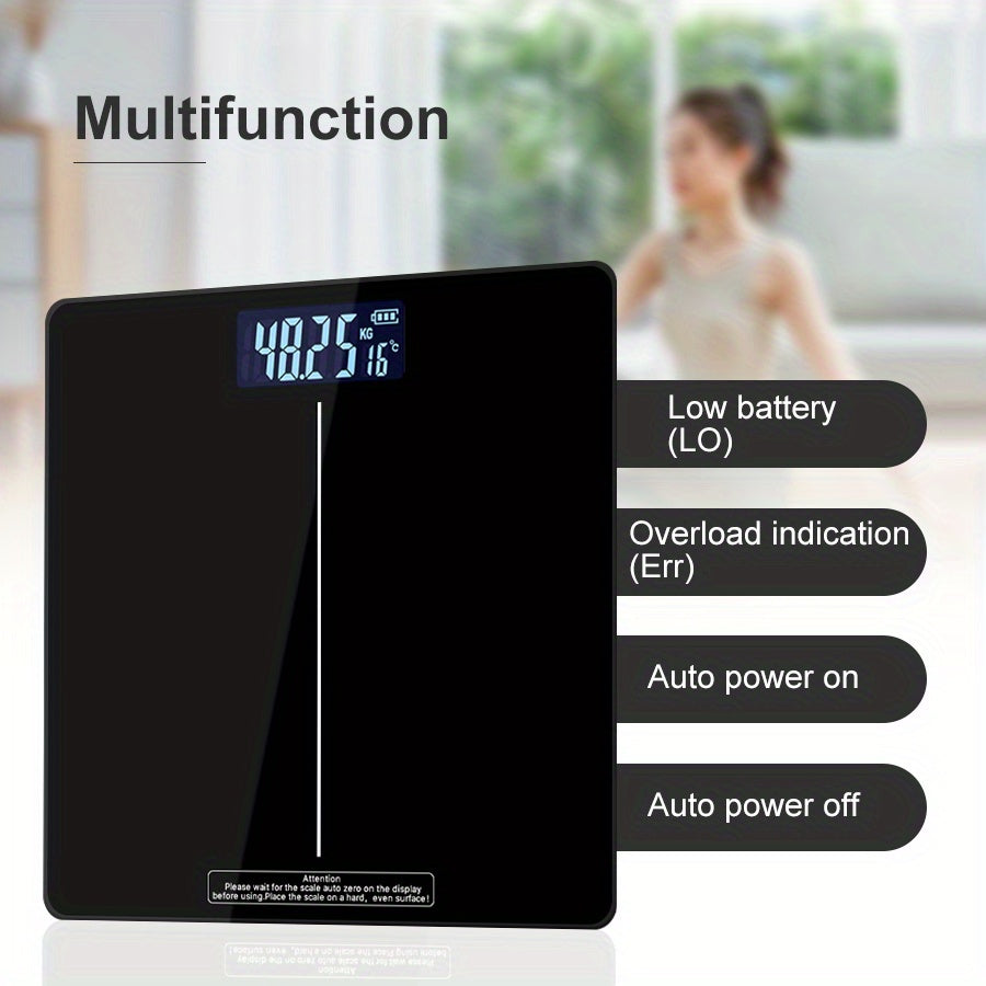 Digital Bathroom Scale 181kg Capacity LED Display Auto Power On Overload Indicator Plastic