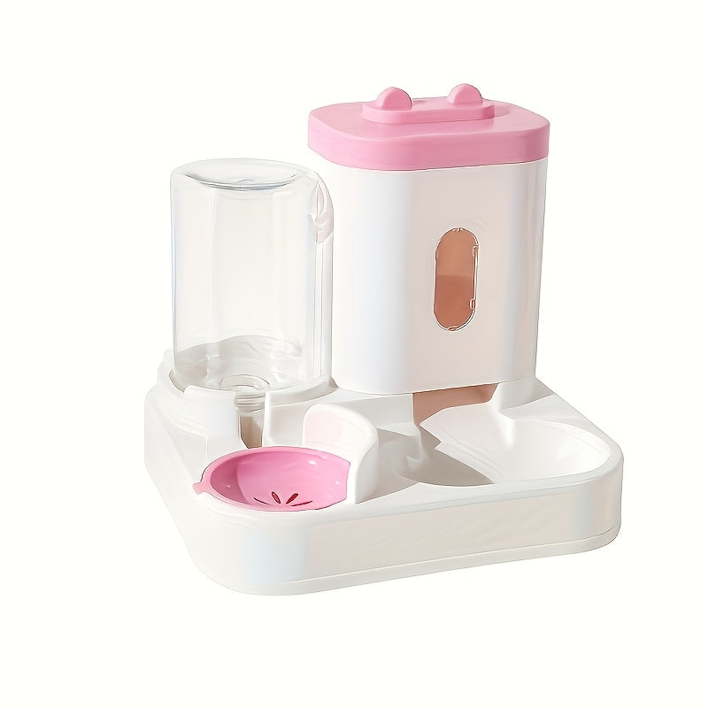 Automatic Cat Feeder and Water Dispenser Non-Electric Plastic Food and Water Station