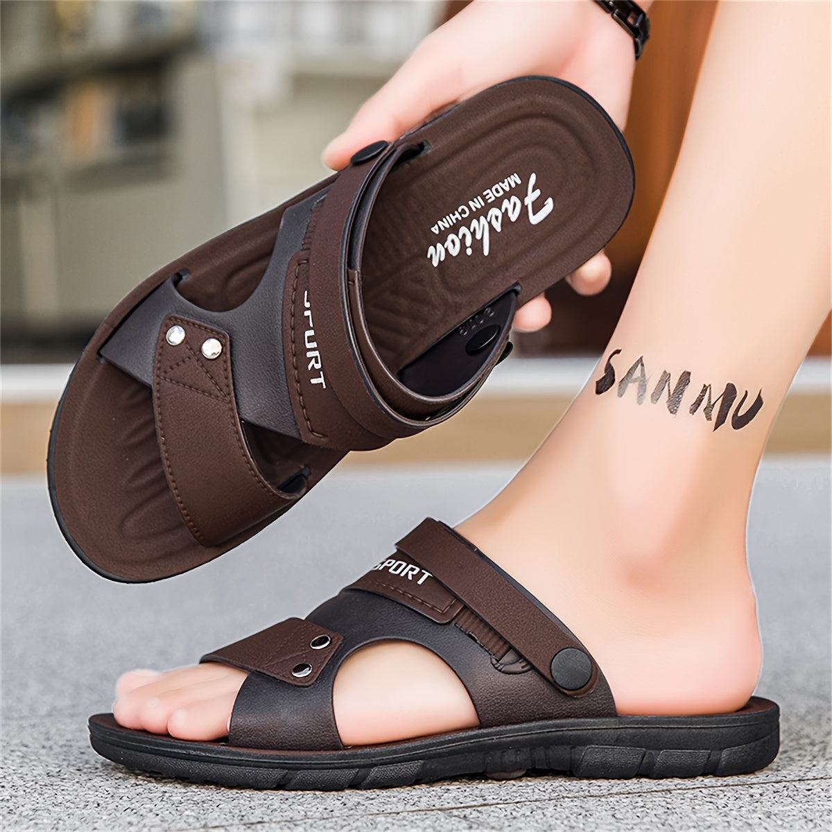 Unisex Outdoor Slippers Non-Slip Soft Sole for Hiking Beach Driving Casual Street Shoes