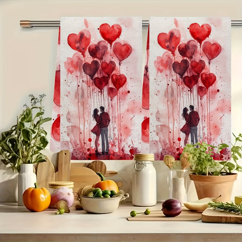 Valentine's Day oshxona sochiqlari to'plami, yurak shamlari dizayni, yumshoq, singdiruvchi, 2 ta qism