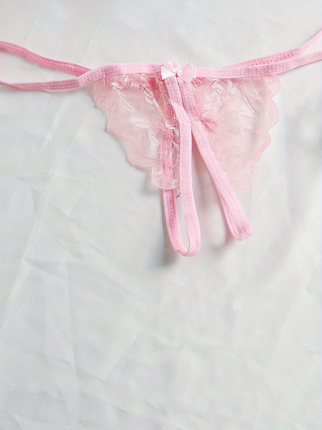 Women's V-Neck Lingerie Set Bra and Open-Crotch Panties Sexy Underwear