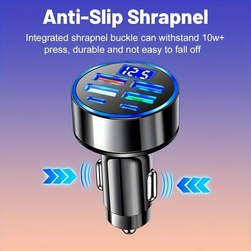 Avtomobil uchun zaryadlovchi 4-portli PD QC3.0 Dual USB-C USB-A tez zaryadlash adapteri